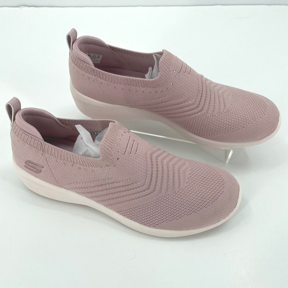 Skechers Womens Arya Sparks Joy 9.5 Mauve EUC Rhinestone Slip On 104100 Walking
